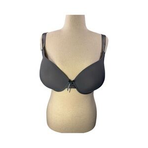 Queen Women’s Barely Padded Bare To There Plunge Underwire Bra Gray Size 44DDD